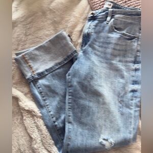 Bayeas wide cuff leg Blue Women's Jeans